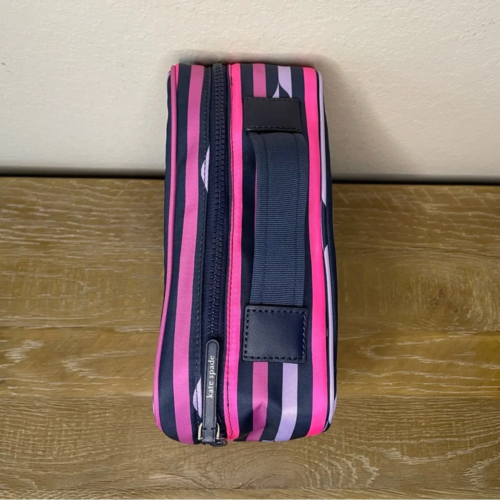 Kate Spade Jae Nylon Lip Print Travel Cosmetic Bag